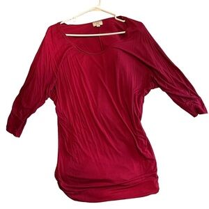 Matchstick Women Red Short Sleeve T-Shirt L